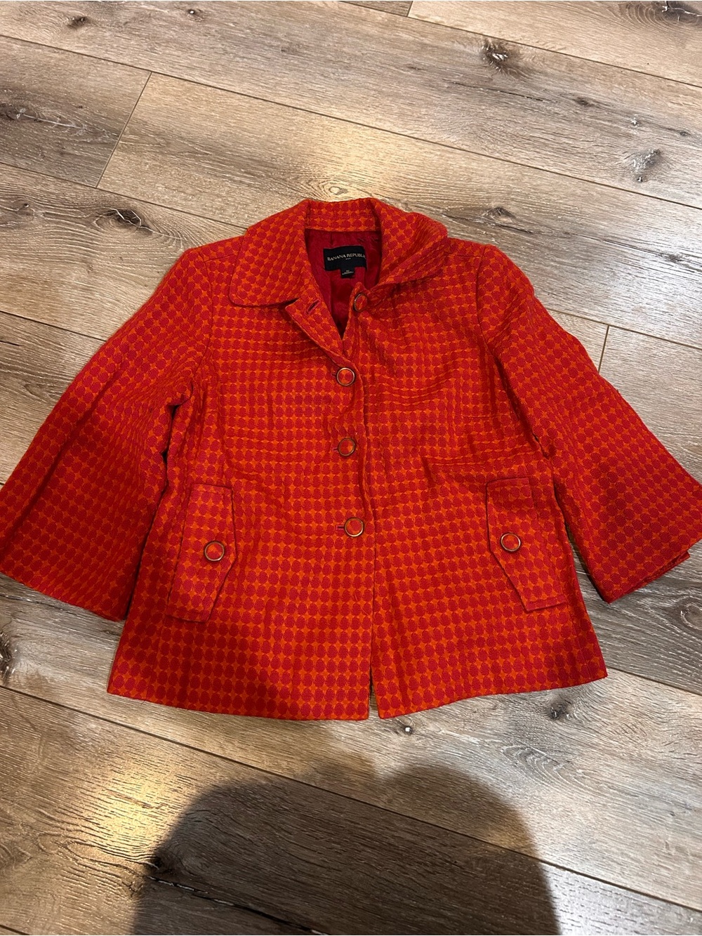 Banana Republic Red Orange Patterned Blazer